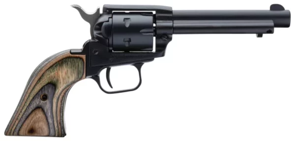 Heritage Mfg RR22CH4 Rough Rider  22 LR 6 Shot, 4.75" Black Oxide Steel Barrel, Simulated Case Hardened Zinc Alloy Frame, Black Oxide Cylinder, Camo Laminate Grip, Manual Safety, Exposed Hammer