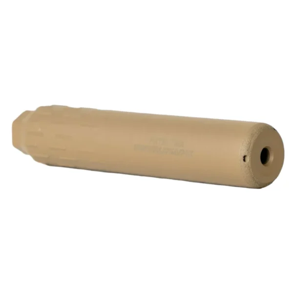 HUXWRX FLOW 22 TI SUPPRESSOR FDE 1/2X28 DIRECT THREAD COMPATIBLE CAL 17HMR/22LR/22MAG/5.7X28MM - Image 2