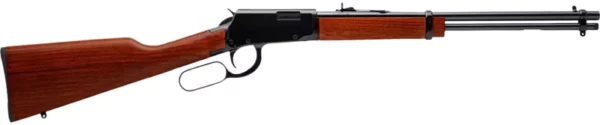Rossi RL22181WD Rio Bravo  Lever Action 22 LR Caliber with 15+1 Capacity, 18" Round Barrel, Polished Black Metal Finish & German Beechwood Stock Right Hand (Full Size)