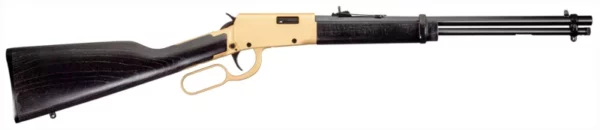 Rossi RL22181WDGLD2 Rio Bravo  22 LR 15+1 18" Polished Black Barrel, Gold Finish Rec, Black Hardwood Stock