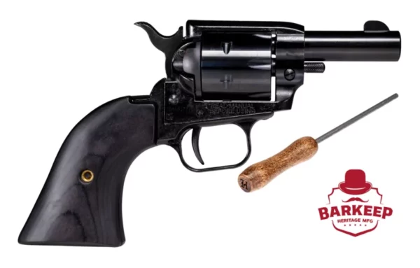 Heritage Mfg BK22B3BBK Barkeep  22 LR 6 Shot, 3.60" Black Oxide Steel Barrel, Black Oxide Zinc Alloy Frame, Black Oxide Cylinder, Black Laminate Grip, Manual Safety, Exposed Hammer