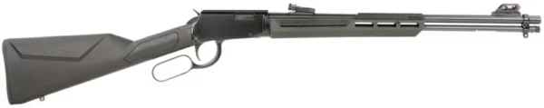 Rossi RL22W201SY Rio Bravo  Lever Action 22 WMR 12+1 20" Round Barrel, Black, Polished Rec/Barrel, Synthetic Stock, Fiber Optic Sights