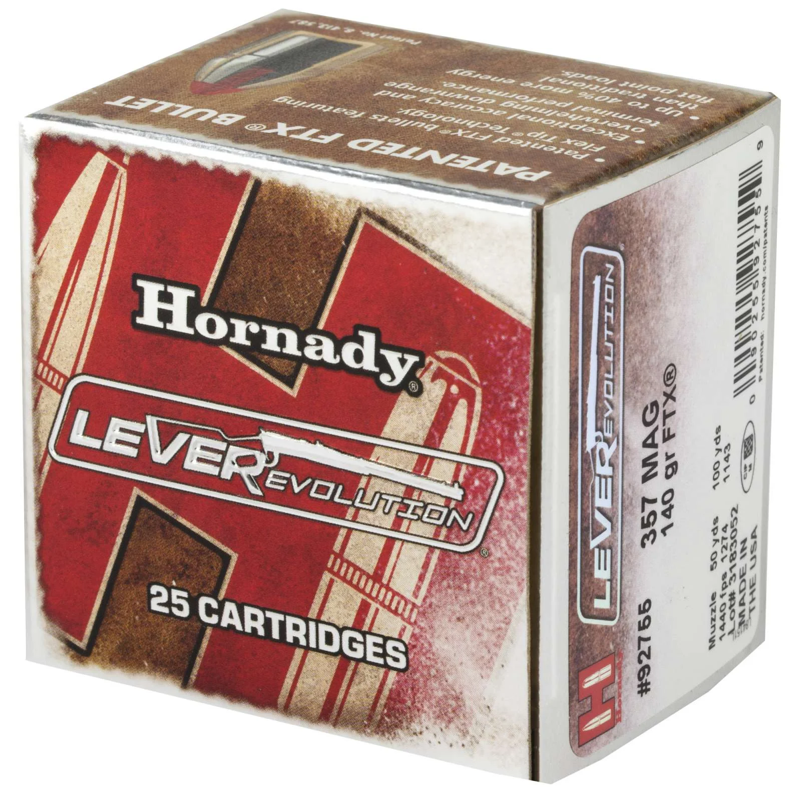 HORNADY LEVEREVOLUTION AMO 357 MAG 140GR FTX 25RD (10 BOX CASE) - Image 2