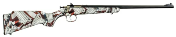 Crickett KSA2168 Youth  22 LR 1rd 16.12" Blued Barrel & Receiver, Fixed Front/Adjustable Rear Peep Sight, American Flag/Amendment Synthetic Stock w/11.5" LOP, Rebounding Firing Pin Safety
